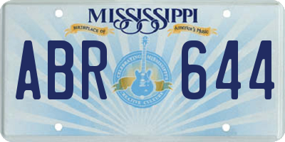 MS license plate ABR644