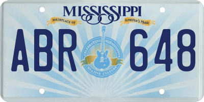 MS license plate ABR648