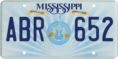 MS license plate ABR652