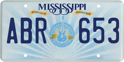 MS license plate ABR653