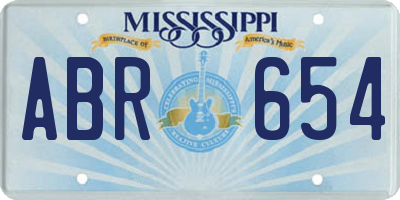 MS license plate ABR654