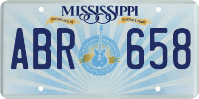 MS license plate ABR658