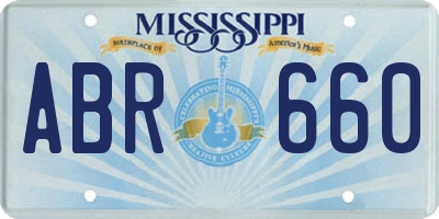 MS license plate ABR660