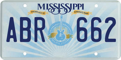 MS license plate ABR662