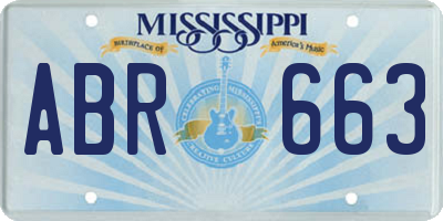 MS license plate ABR663