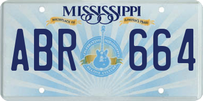 MS license plate ABR664