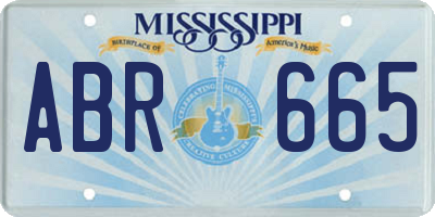 MS license plate ABR665