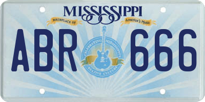 MS license plate ABR666