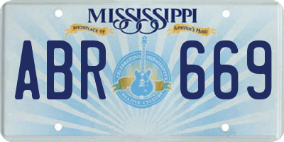 MS license plate ABR669