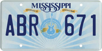 MS license plate ABR671