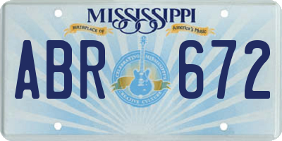MS license plate ABR672