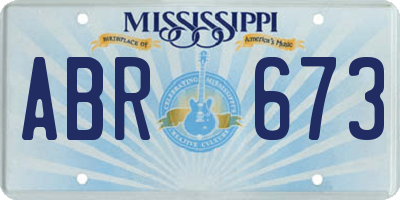 MS license plate ABR673