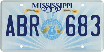 MS license plate ABR683