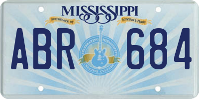 MS license plate ABR684