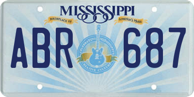 MS license plate ABR687