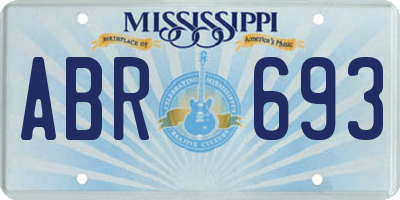 MS license plate ABR693