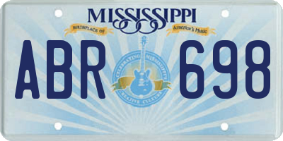 MS license plate ABR698