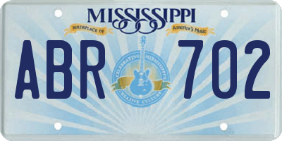 MS license plate ABR702