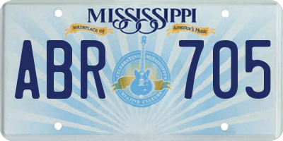 MS license plate ABR705