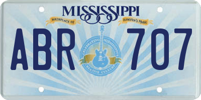 MS license plate ABR707