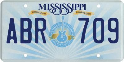 MS license plate ABR709