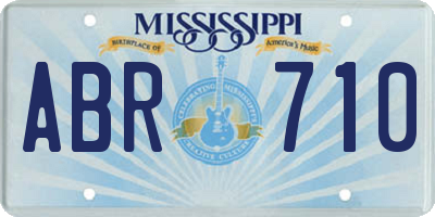 MS license plate ABR710