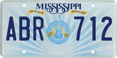 MS license plate ABR712