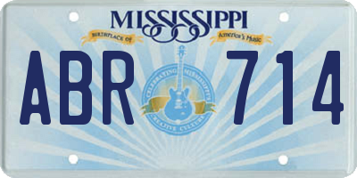 MS license plate ABR714