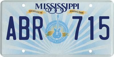 MS license plate ABR715