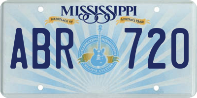 MS license plate ABR720