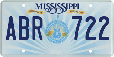 MS license plate ABR722