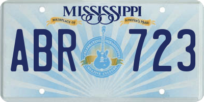 MS license plate ABR723