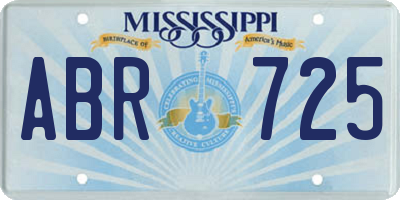 MS license plate ABR725