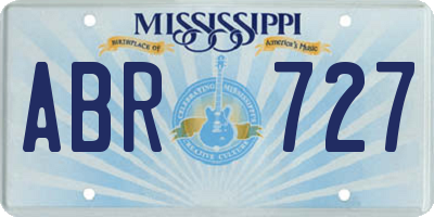 MS license plate ABR727