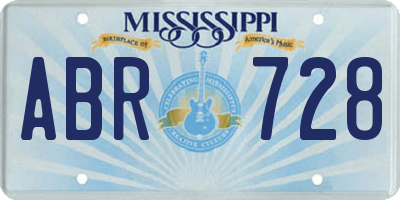 MS license plate ABR728