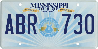 MS license plate ABR730