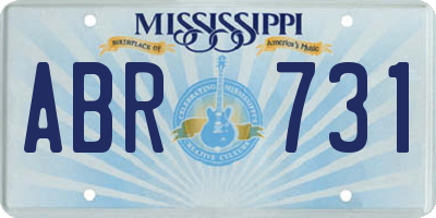 MS license plate ABR731