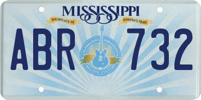 MS license plate ABR732