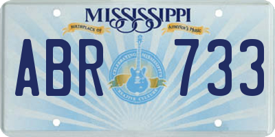 MS license plate ABR733