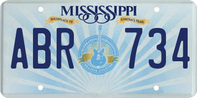 MS license plate ABR734