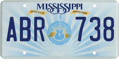 MS license plate ABR738