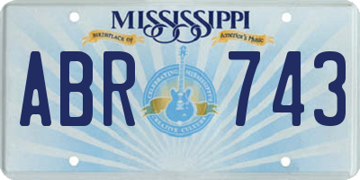 MS license plate ABR743