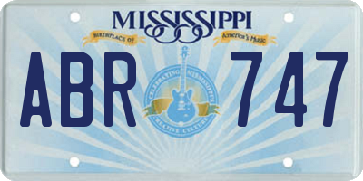 MS license plate ABR747