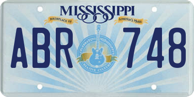 MS license plate ABR748