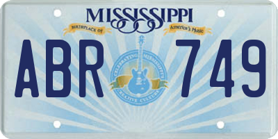 MS license plate ABR749