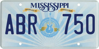 MS license plate ABR750