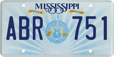 MS license plate ABR751