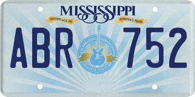 MS license plate ABR752