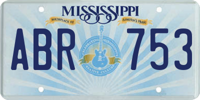 MS license plate ABR753