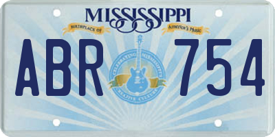 MS license plate ABR754